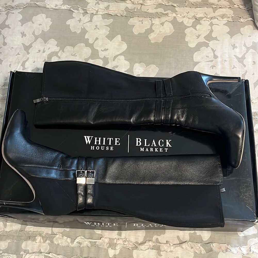 White House, Black market knee high leather boots 7.5